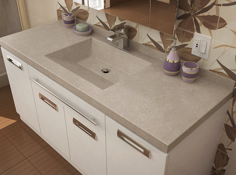 48 inches bathroom countertops with backsplash and sinks